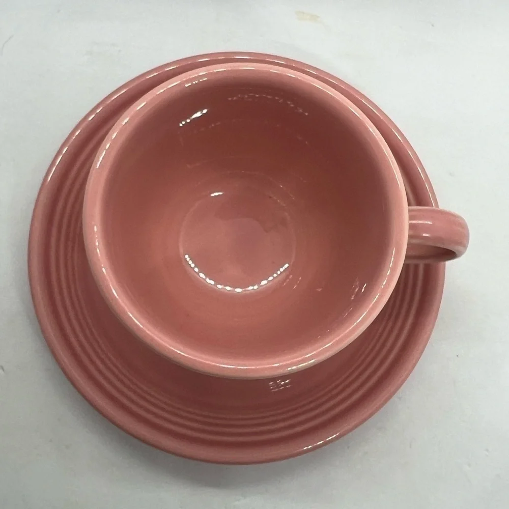 Fiesta Rose Pink Teacup and Saucer 1996